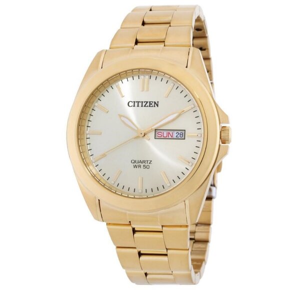 NWT Authentic Citizen Quartz Gold Dial Men's Watch - Picture 1 of 3